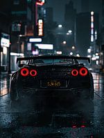 Nissan GT-R: Neon Nacht Regen