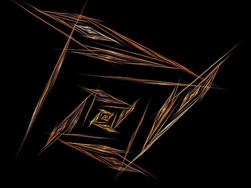 Hoekige spiraal, gecreëerd als een fractal in de computer