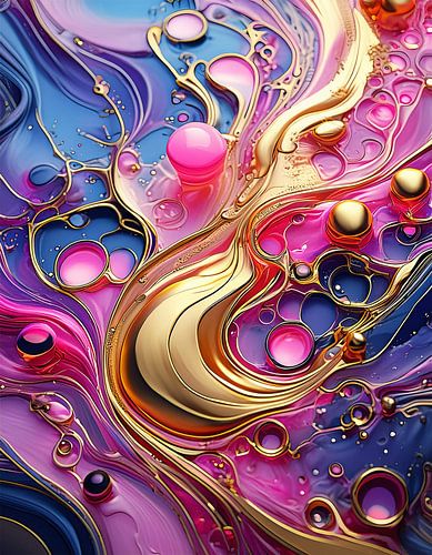 Goud en roze met patroon