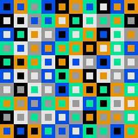 200 squares (green, blue, orange)) by Wim van Amelsfoort