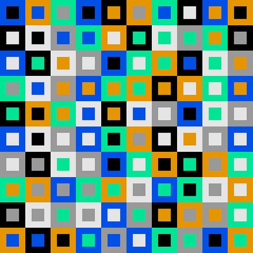 200 Quadrate (grün, blau, orange))