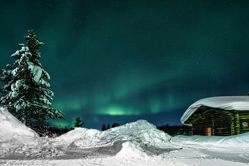 More ART In Nature -  Aurora Borealis Kiilopaa Fell Centre Lapland van Martin Boshuisen - More ART In Nature