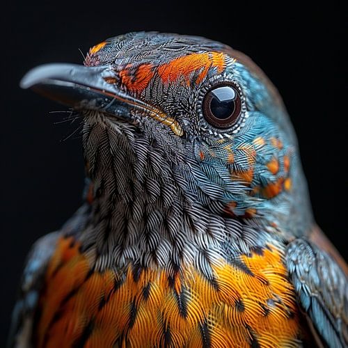 Colorful Exotic Bird Head Close-Up Nature Portrait