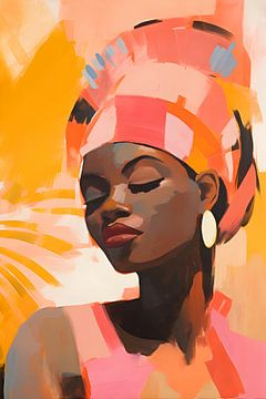 Portrait coloré d'une femme africaine sur But First Framing
