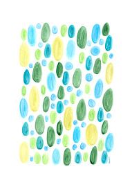 Groen abstract schilderij - aquarel