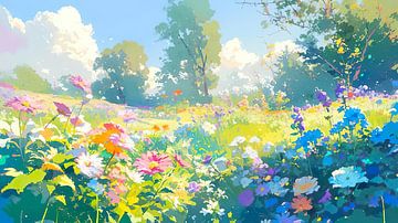 aquarelle de fleurs sur PixelPrestige