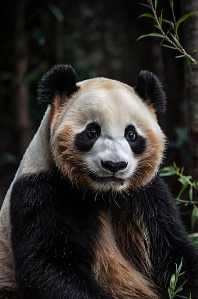 Realistischer Panda mit Bambus von Art & Soul Creations