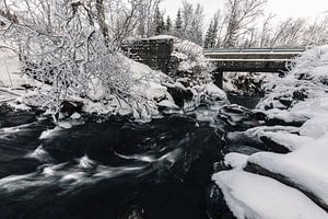 Ruisseau dans un paysage d'hiver - Vesterålen, Norvège sur Martijn Smeets