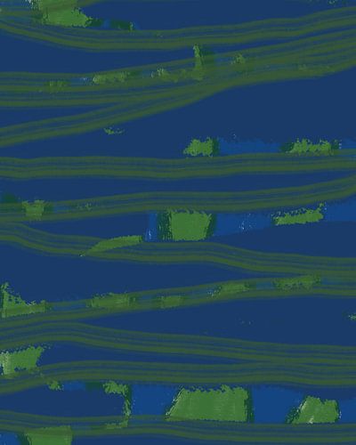 Groen en blauw. Kleurrijke abstracte moderne kunst. Pop van kleuren.