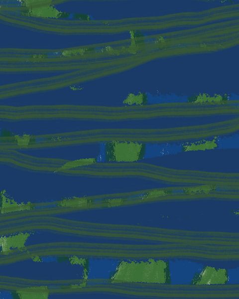 Green and blue. Colorful abstract modern art. Pop of colors. by Dina Dankers