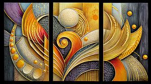 Feiern in Gold und Silber Triptychon