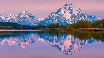 Dageraad bij de Oxbow Bend, Grand Teton NP, Wyoming van Henk Meijer Photography