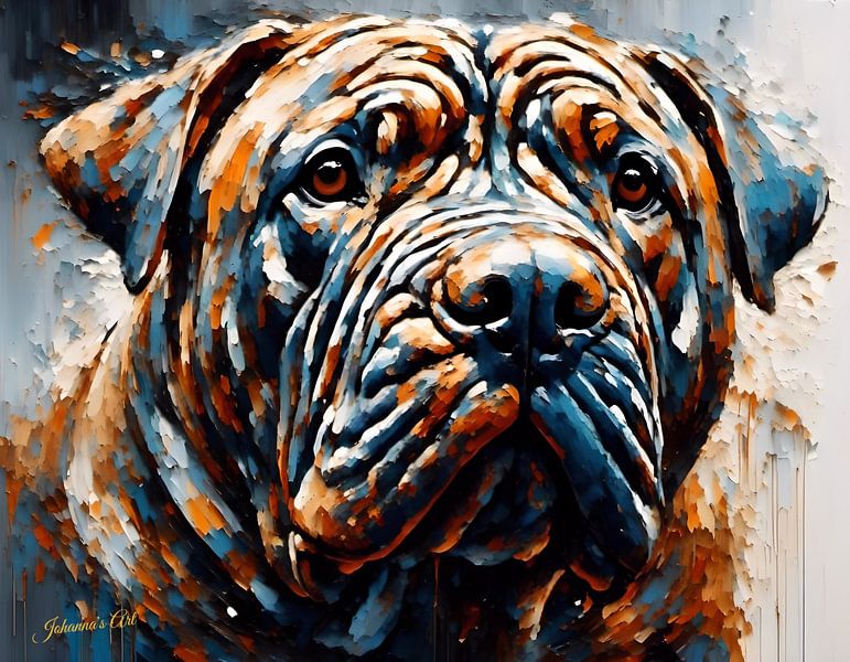 Chinese Shar-Pei Dog Art | Unique Portrait by Johanna's Art by Johannas Art Creations