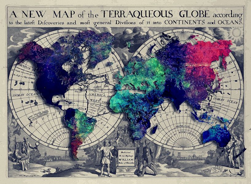 Wereldkaart 8 #kaart #wereldkaart van JBJart Justyna Jaszke