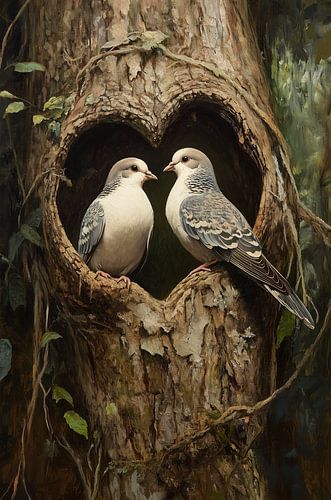 Verliefde tortelduifjes