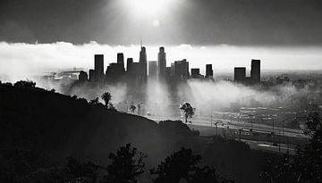 Los Angeles in de ochtend met mist van Mustafa Kurnaz