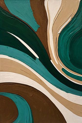 Golvend abstract kunstwerk met kleuren