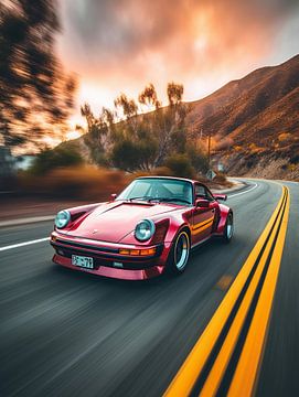 Rode Porsche 911 turbo van PixelPrestige