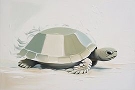 Tortue sereine au design minimaliste sur Art & Soul Creations