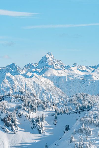 Winterlicher Blick auf den Hochvogel und die Allgäuer Alpen von Leo Schindzielorz