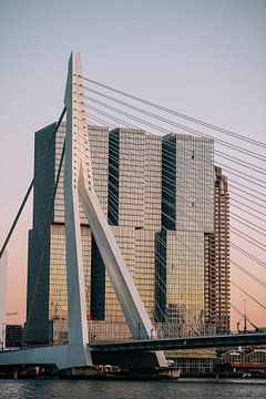 Rotterdam - Erasmusbrug in het Avondlicht (2) van Jordy Brada