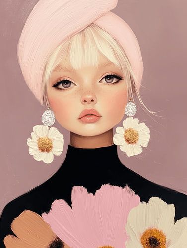 Fashionista met grote oorbellen