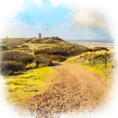 Duinpad naar Domburg, Walcheren, Zeeland, Nederland