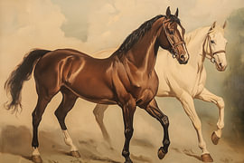 Two Horses in Motion