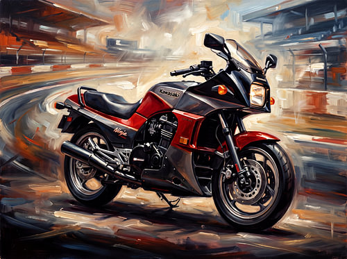 Kawasaki GPz900R at Full Burn