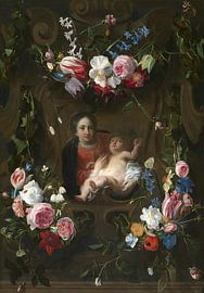Madonna in a wreath of flowers Daniel Seghers, Cornelis Schut