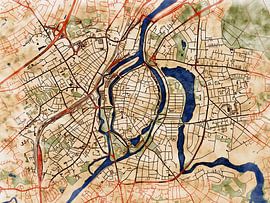 Carte de Lübeck avec le style 'Serene Summer' sur Maporia