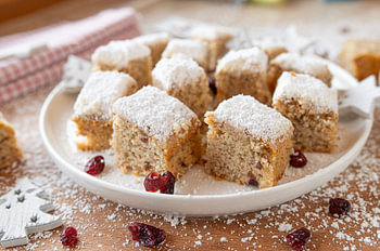 Cubes de stollen au fromage blanc faits maison dans « La magie de l'hiver »