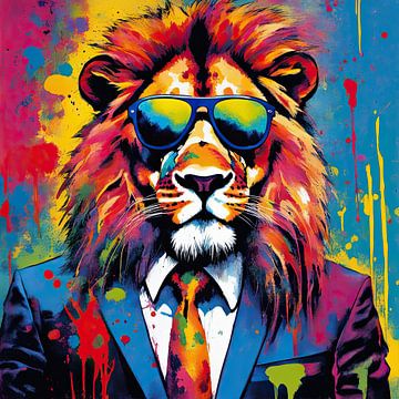 Pop Art Lion 03.29 sur Blikvanger Schilderijen