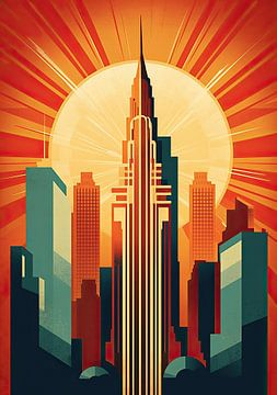 New York Art Deco Poster by Niklas Maximilian