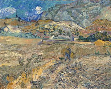 Vincent van Gogh. Landschaft in Saint-Rémy, mit Bauern