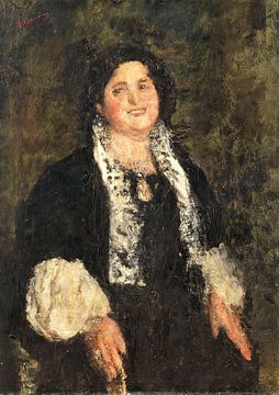 Antonio Mancini - Portret van een dame van Peter Balan