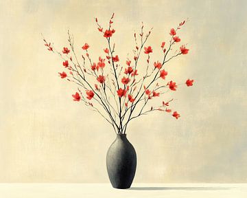 Modern Rood Stilleven van Kunst Kriebels