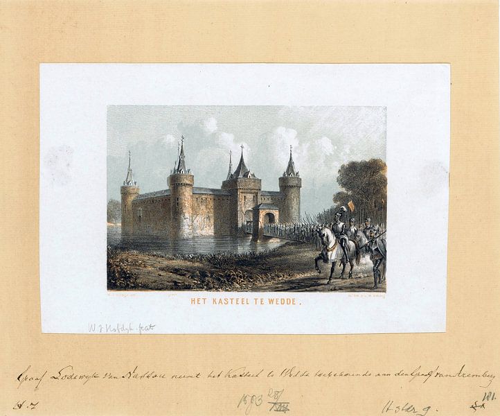 Willem Jacob Hofdijk, Das Schloss an der Wedde, ca. 1863 von Atelier Liesjes