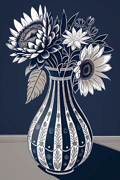 Sonnenstrahlen in der Vase von Mariëlle Knops, Digital Art