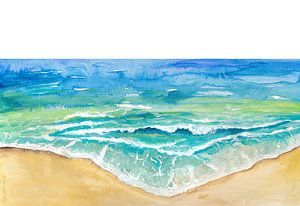Tropische Meereswellen und Sandstrand