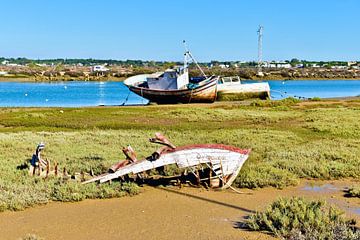 Boat wreck in the old harbour of Novo Sancti Petri by Silva Wischeropp