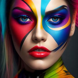 Extreme Make Up on a close up image of a womans face van Brian Morgan