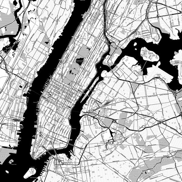 Kaart van New York in stripboekstijl van Creatieve Kaarten