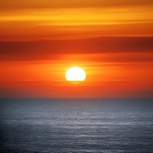 Golden Ocean Sunset Glow by Abdelaziz Elachaary