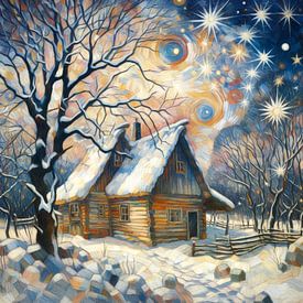 Verschneite Hütte von Jutta Maria Pusl