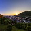 Kasteel Heidelberg Zicht vanaf het Scheffel Terras bij zonsondergang van Thomas Rieger