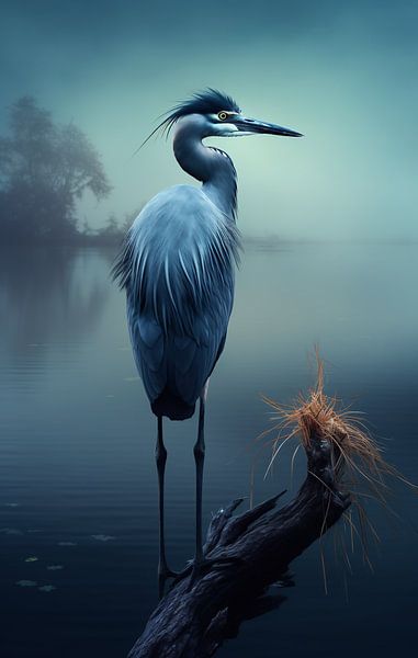Fischreiher am See von fernlichtsicht
