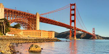 Golden Gate Bridge bij zonsopgang, San Francisco, Californië, VS van Markus Lange