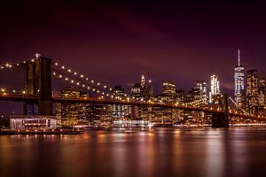 MANHATTAN SKYLINE & BROOKLYN BRIDGE Sonnenuntergang