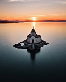 Sunset over the island